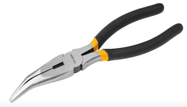 BENT NOSE PLIERS DIPPED NON-SLIP HANDLE (6", 8")