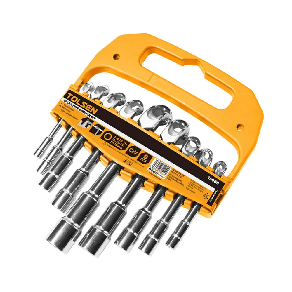 (INDUSTRIAL) 9 PCS L-TYPE WRENCH SET 7-19MM