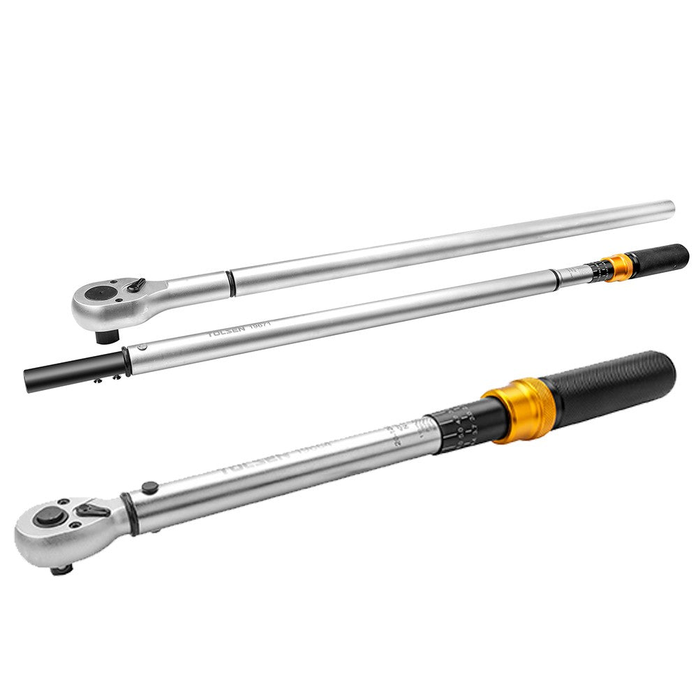 INDUSTRIAL MICROMETER TORQUE WRENCH WITH REVERSIBLE RATCHET 1/4", 3/8", 1/2", 3/4", 1"