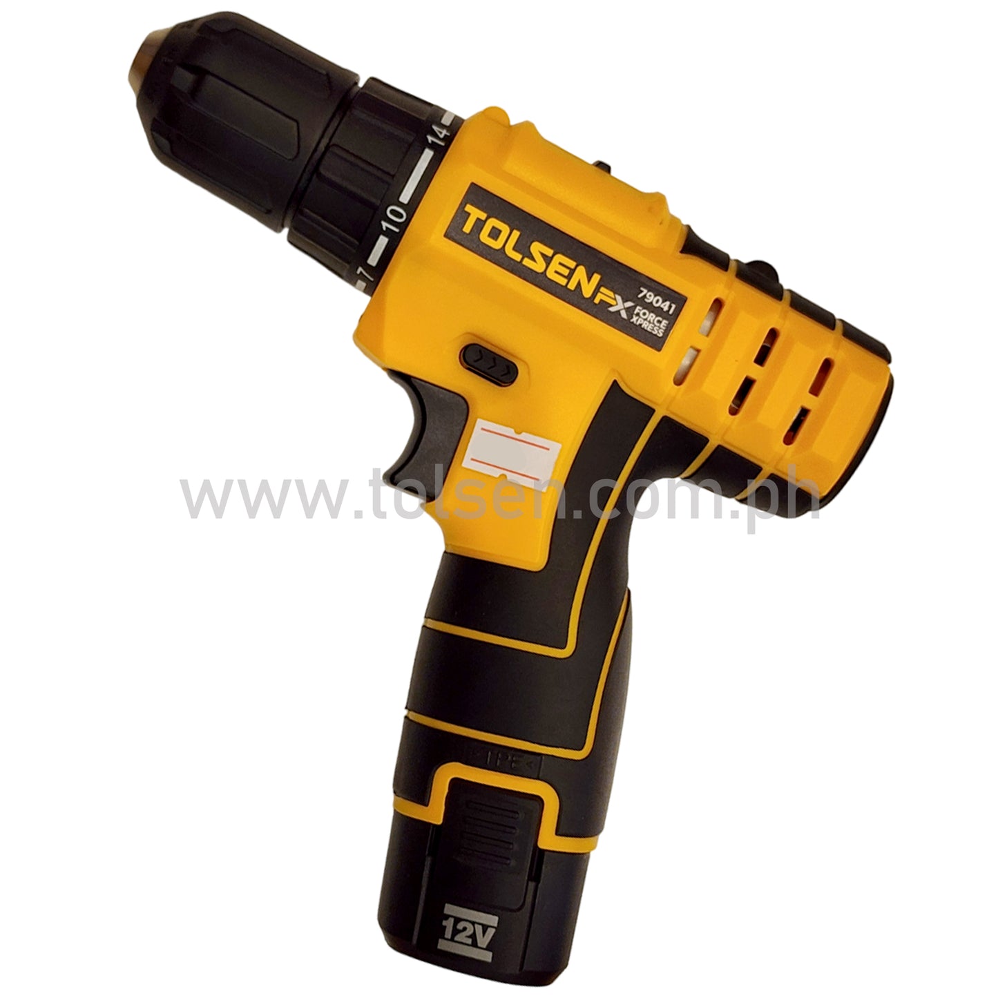 Tolsen Lithium Cordless Drill w/ LED Worklight (12V) Soft Grip Handle FX Series