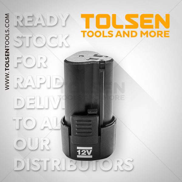 Tolsen Lithium Cordless Drill w/ LED Worklight (12V) Soft Grip Handle FX Series