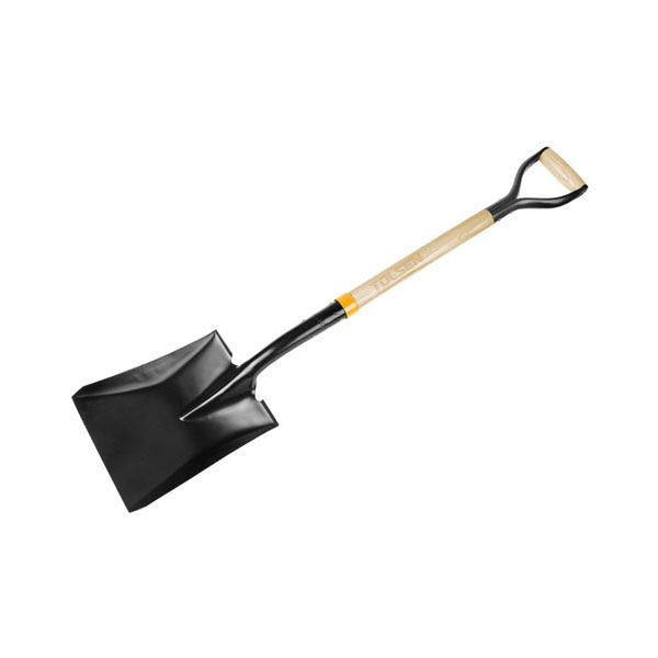 SQUARE SHOVEL IN WOODEN HOLE HANDLE