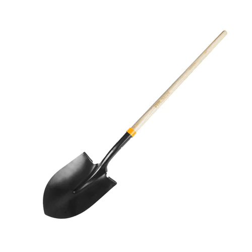 STEEL SHOVEL IN WOODEN HANDLE