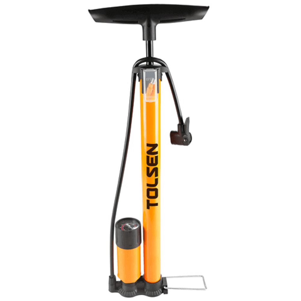 BICYCLE DUAL HEAD FLOOR PUMP W/GAUGE