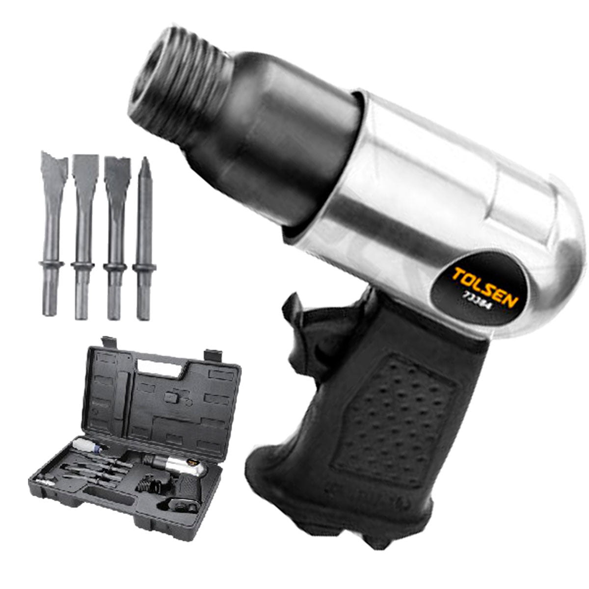 Tolsen 9pcs Air Hammer Hex Kit w/ Case (4500bpm) 73384 AirXT Series For Air Compressor