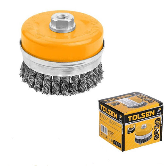 (INDUSTRIAL) CUP TWIST WIRE BRUSH WITH NUT