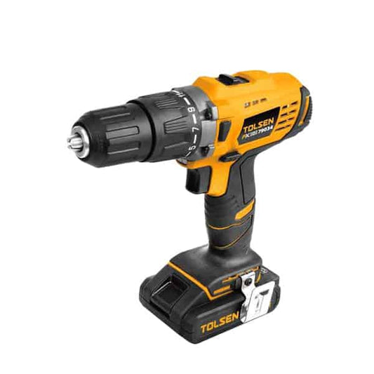 Tolsen Industrial LI-ION Cordless Impact Function Drill w/ 2 Battery, Hard Case (20V) GS & TUV Approved 79034