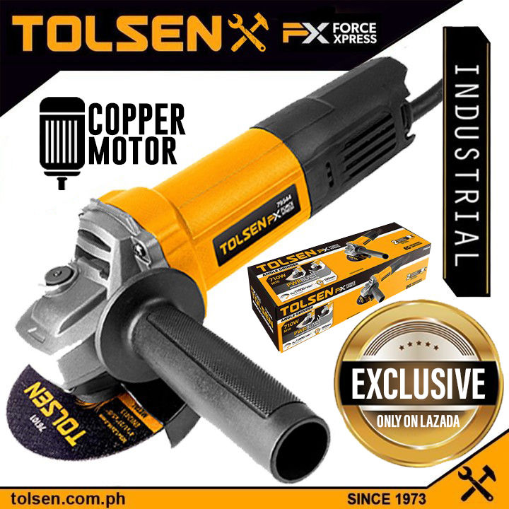 Industrial Grade Angle Grinder 4" w/ 4 Free Accessories [ONLINE EXCLUSIVE] (710W 100MM) Copper Motor