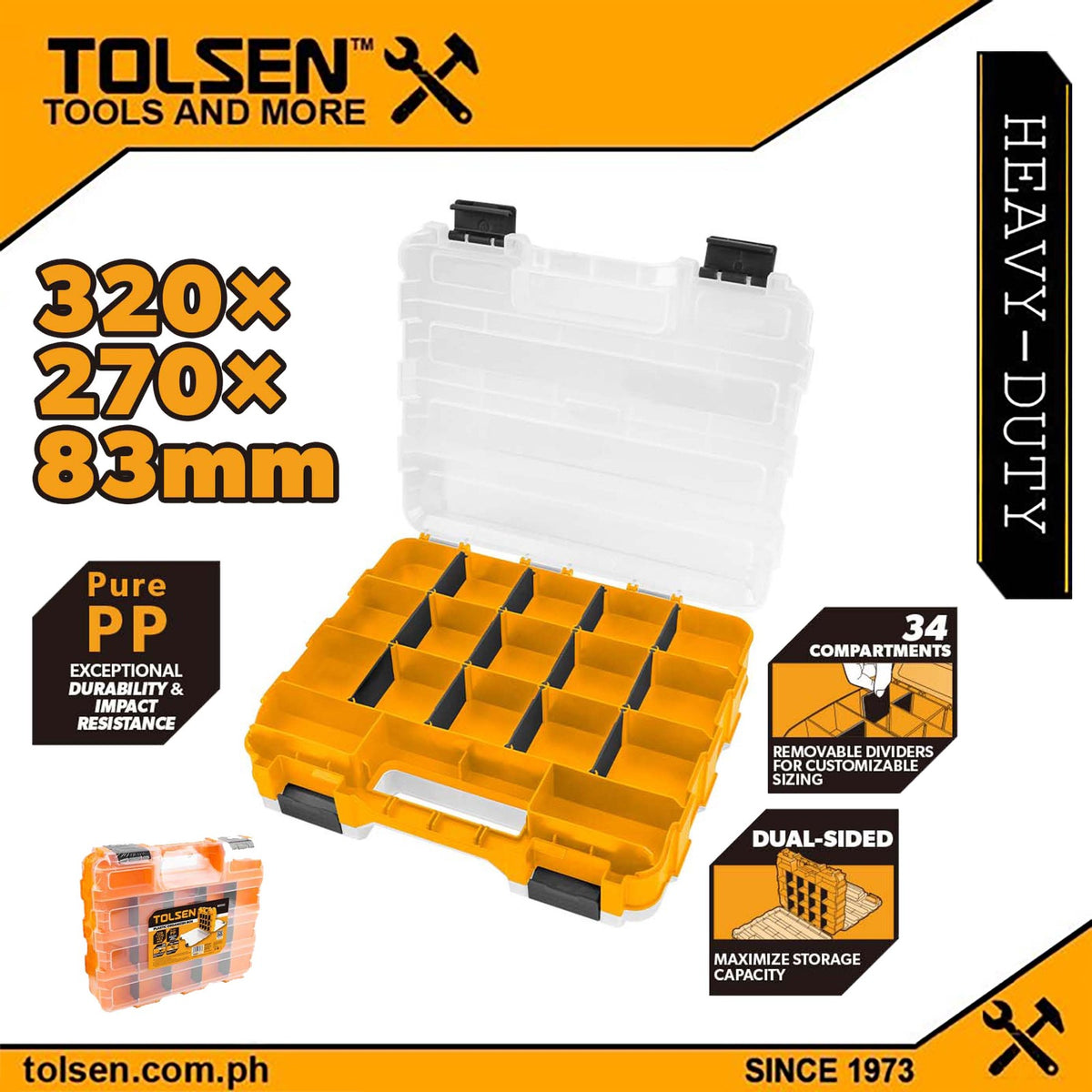 Tolsen 39 Drawers Plastic Parts Storage Box (375x160x470mm)