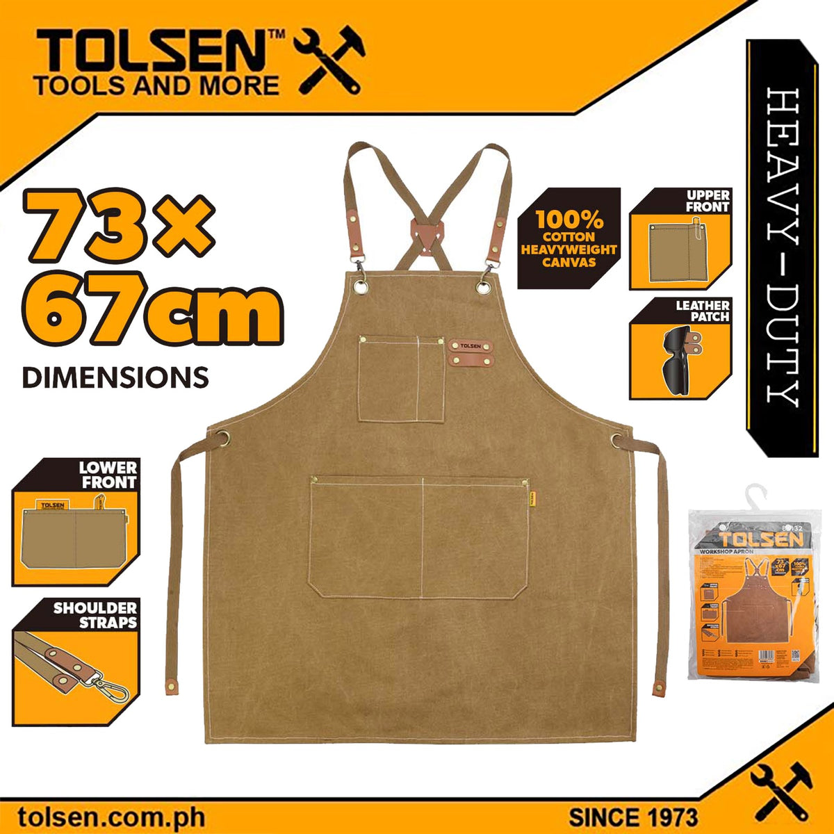 Tolsen Workshop Apron w/ 17 Pockets (89x76cm | 73x67cm)