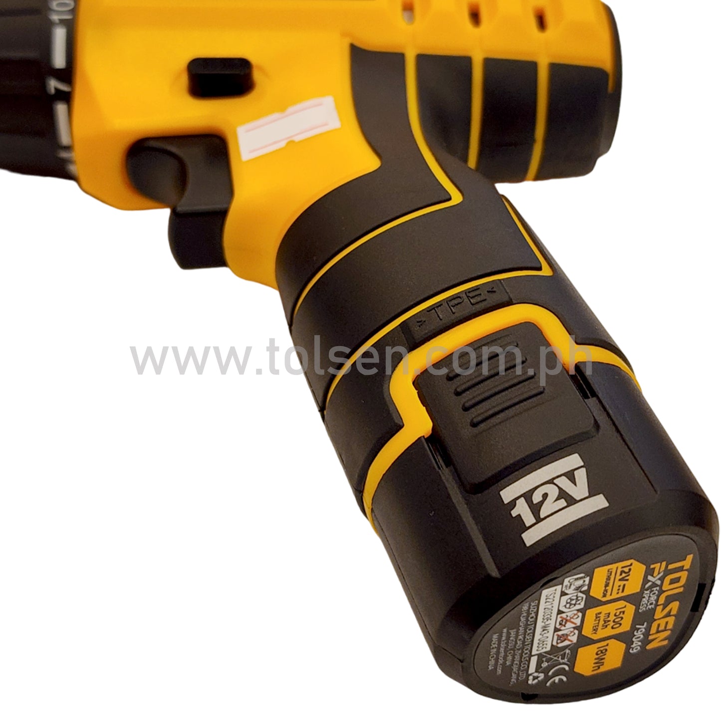 Tolsen Lithium Cordless Drill w/ LED Worklight (12V) Soft Grip Handle FX Series