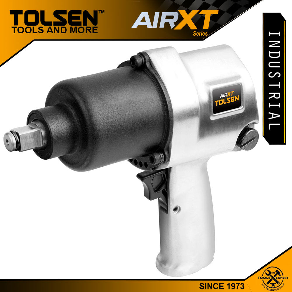 Tolsen 1/2" Twin Hammer Air Impact Wrench (1000Nm Torque) 73302 AirXT Series For Air Compressor