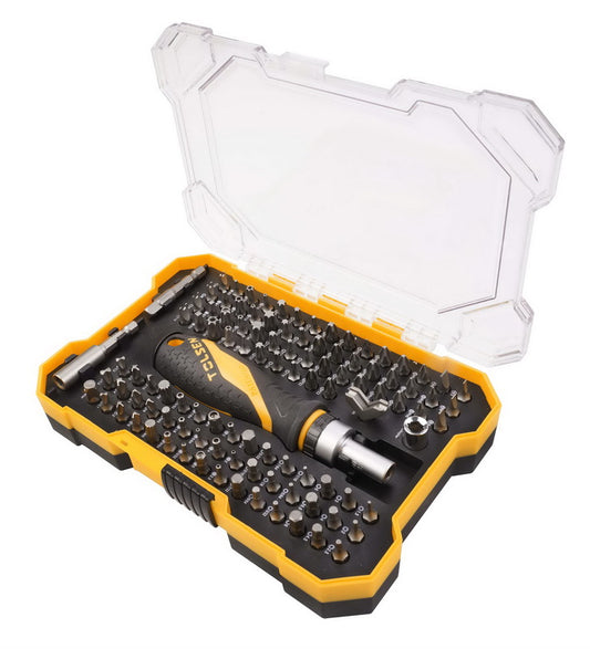 105PCS BIT SET W/RATCHET HANDLE SCREWDRIVER