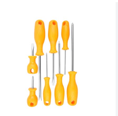 8pcs Screwdriver Set (SL3 , PH0 x 75mm | SL5.5 , PH1 x 100mm | SL6.5 , PH2 x 150mm | SL6.5 , PH2 x 38mm) Anti Slip Function