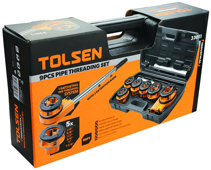 9PCS PIPE THREADING SET – Tolsen Tools Philippines