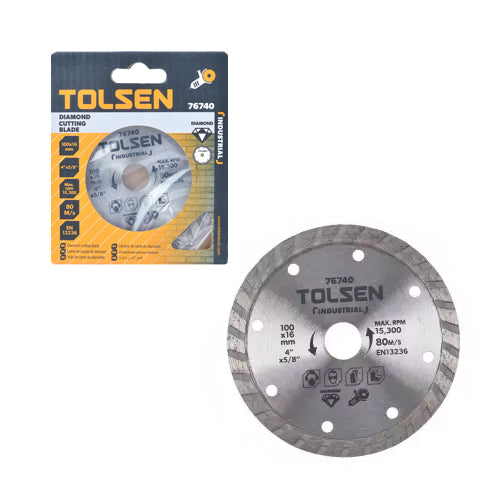 Tolsen Universal Turbo Diamond Cutting Disc (4" | 4.5" | 5" | 7" | 9") Industrial Grade Tile Cutting