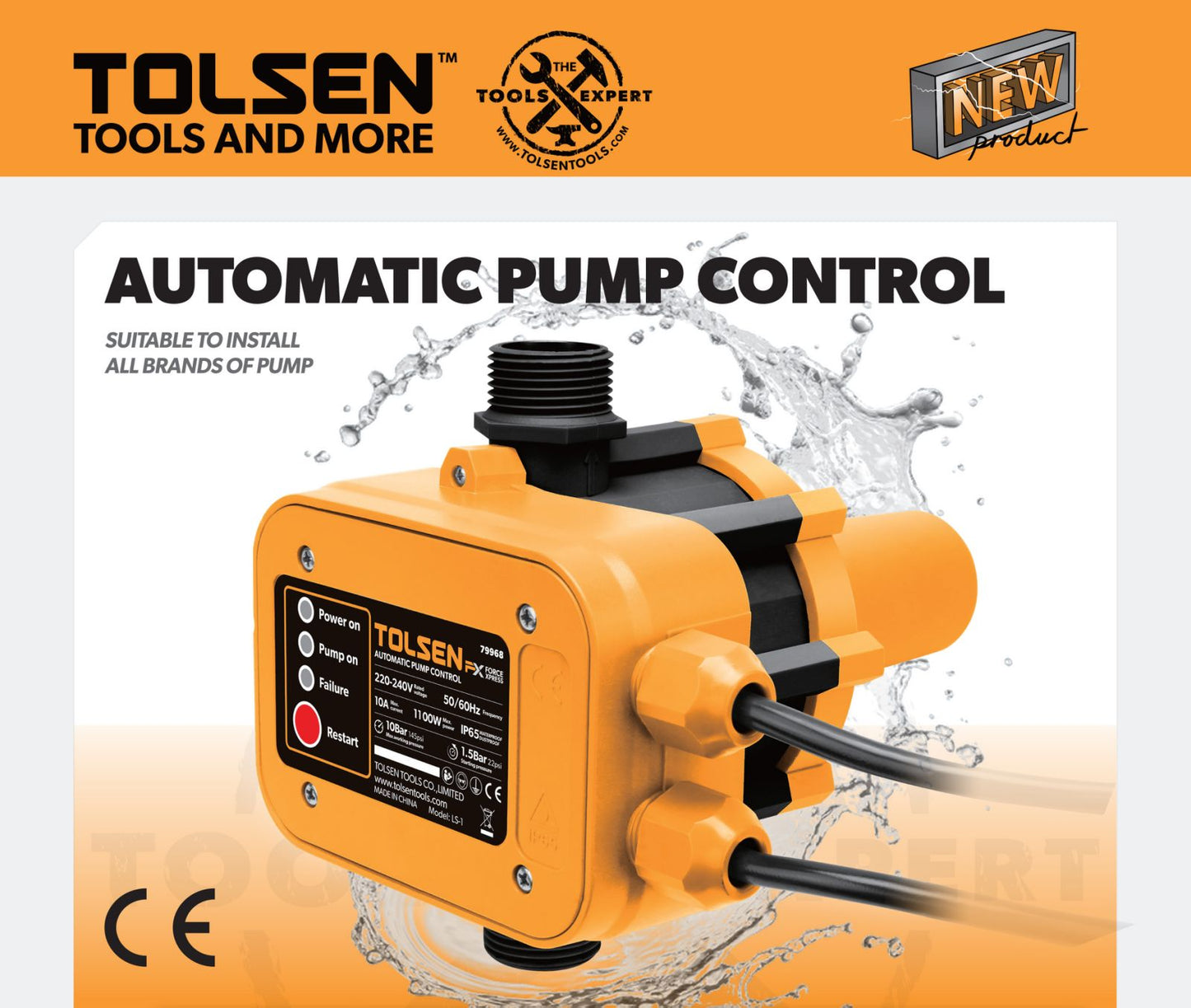 Tolsen Water Pump Control IP65 (10 Bar) 79968