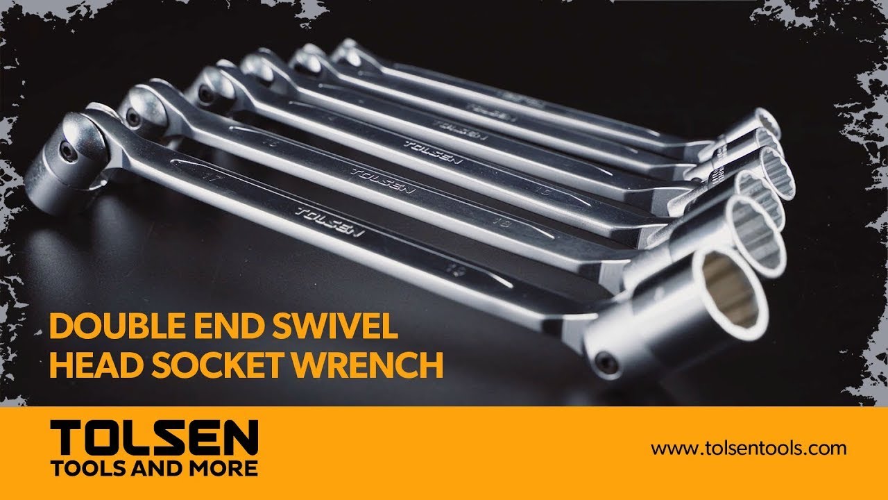 Double Ended Swivel Head Socket Wrench (8x9 | 10x11 | 12x13 | 14x15 | 16x18 | 17x19mm ) Cr-V