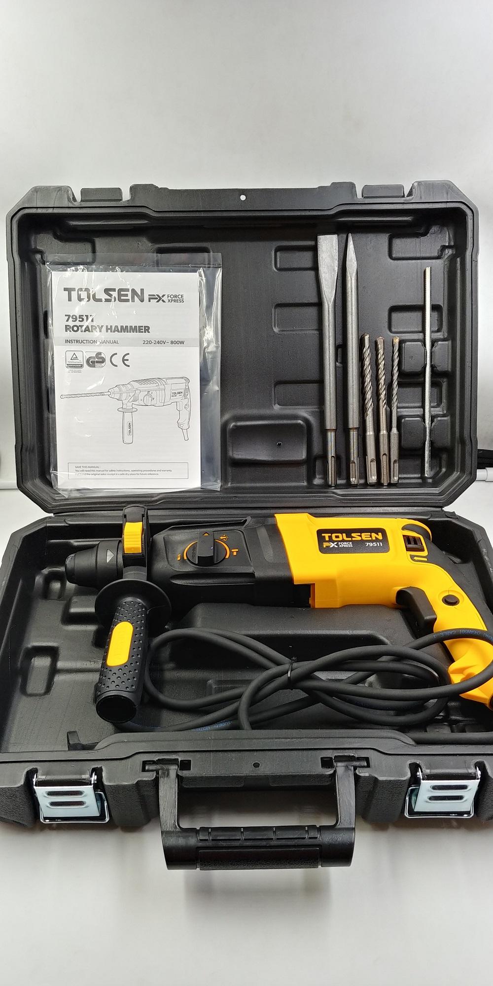 Industrial Rotary Hammer Drill w/ Free 5 SDS+ Bit and Hard Case (800W) FX Series