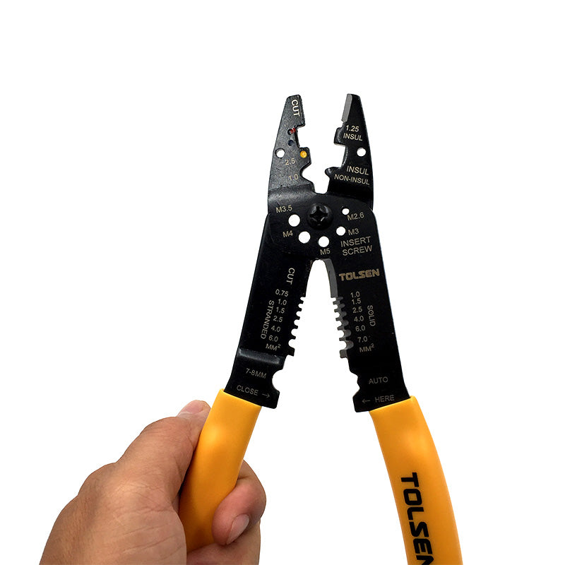INDUSTRIAL WIRE STRIPPING AND CRIMPING PLIERS (8.5")