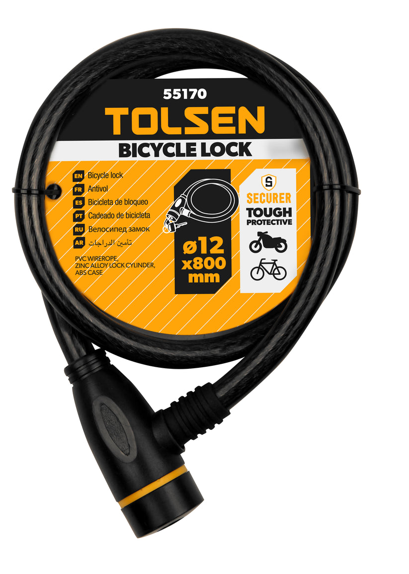 BICYCLE LOCK 12X800MM – Tolsen Tools Philippines