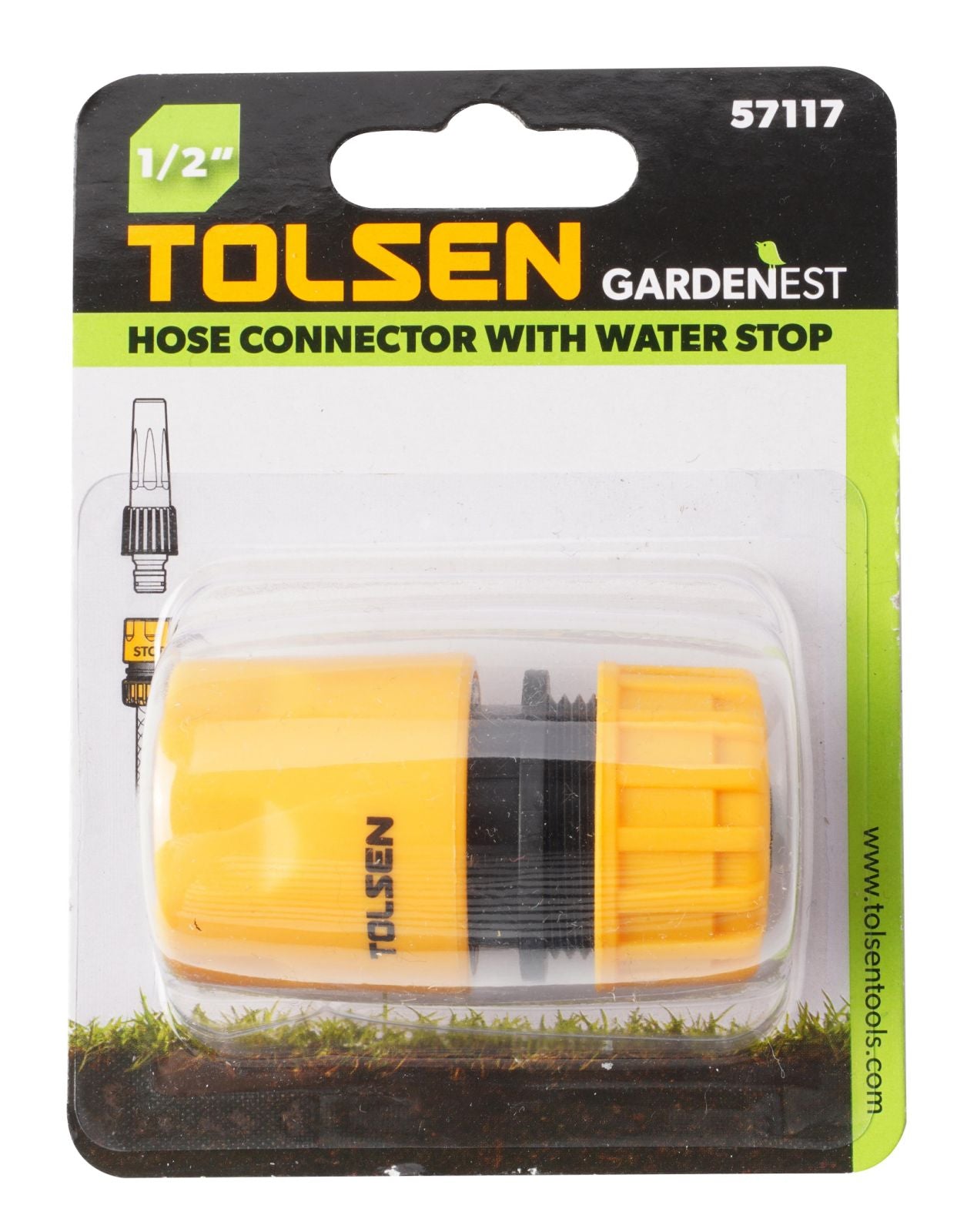 HOSE CONNERTOR W/WATER STOP 1/2"