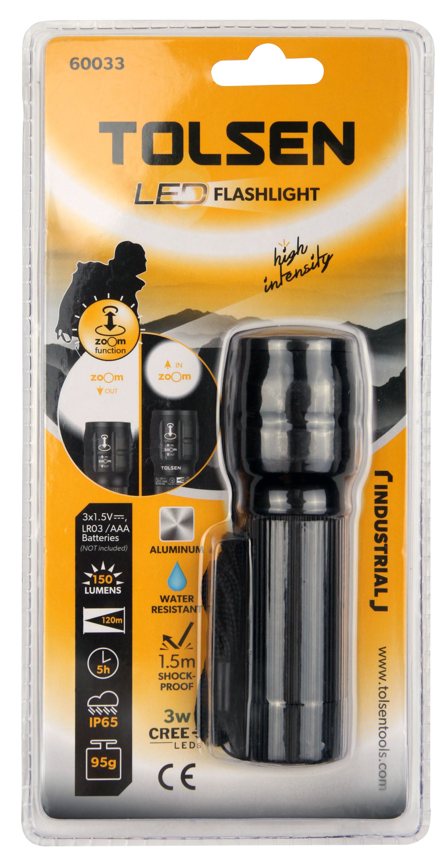 INDUSTRIAL LED FLASHLIGHT WITH ZOOM FUNCTION