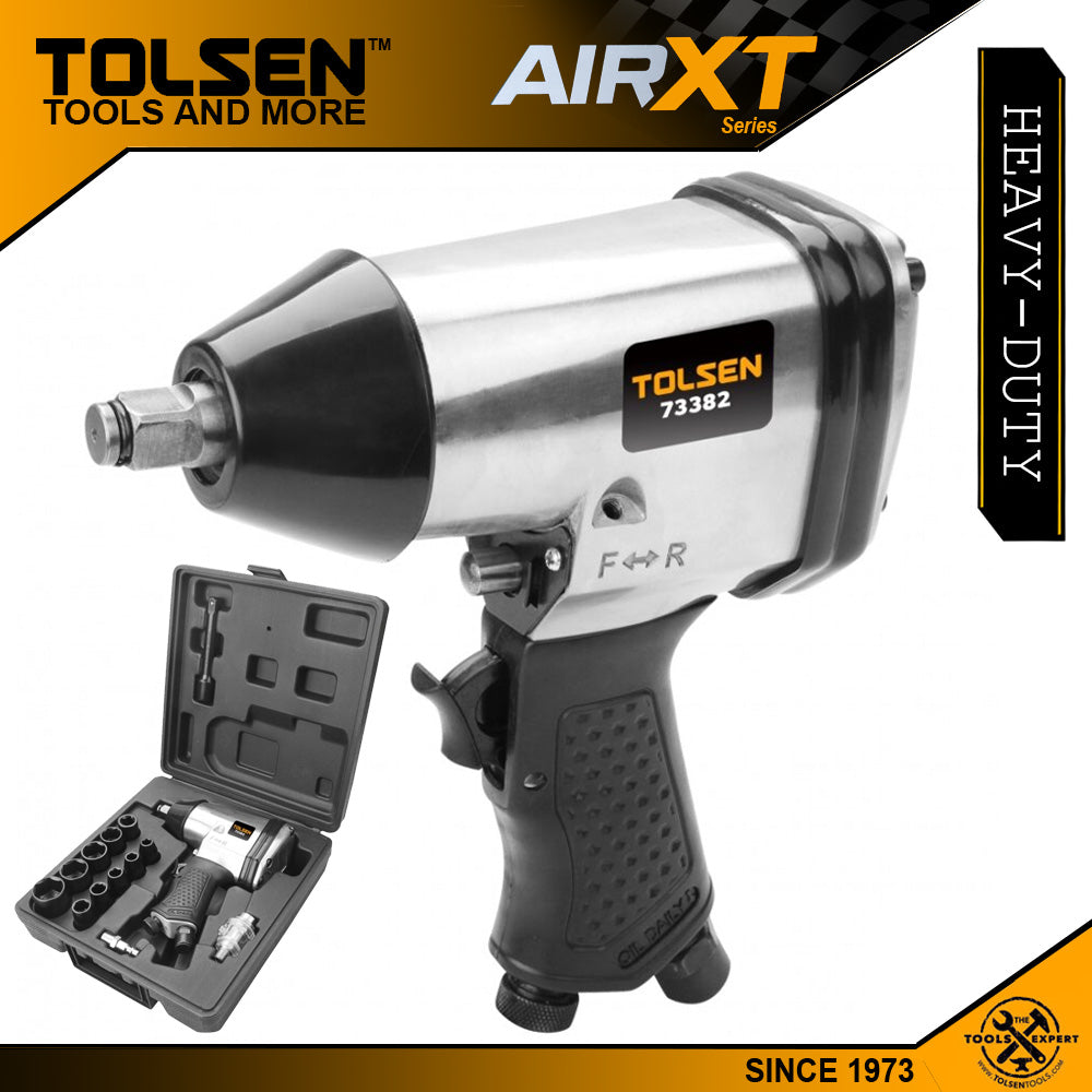 17pcs 1/2  Drive Air Impact Wrench Kit w/ Case (340Nm Torque) 73382 AirXT Series For Air Compressor