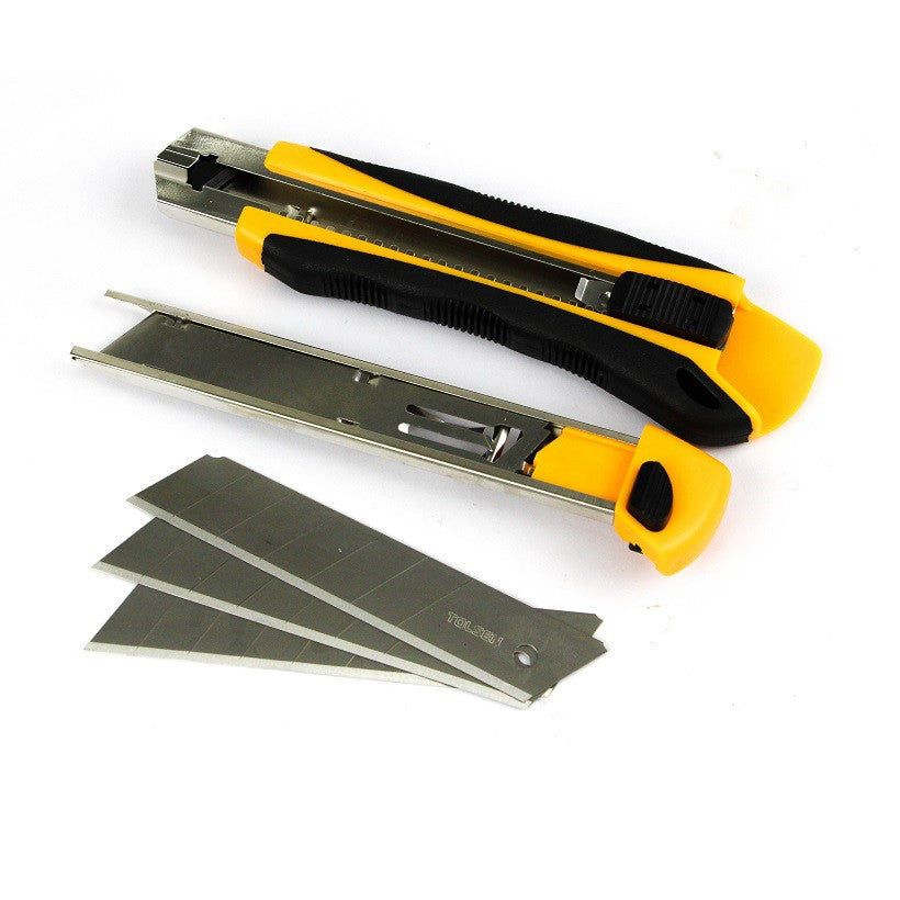 Snap-off Blade Cutter Knife w/ Free 3 Blade (25x140mm) ABS+TPR Handle 30016