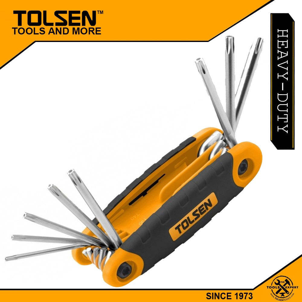 8Pcs Folding Torx Star Allen Hex Key Set (T9/T10/T15/T20/T25/T27/T30/T40) 20069