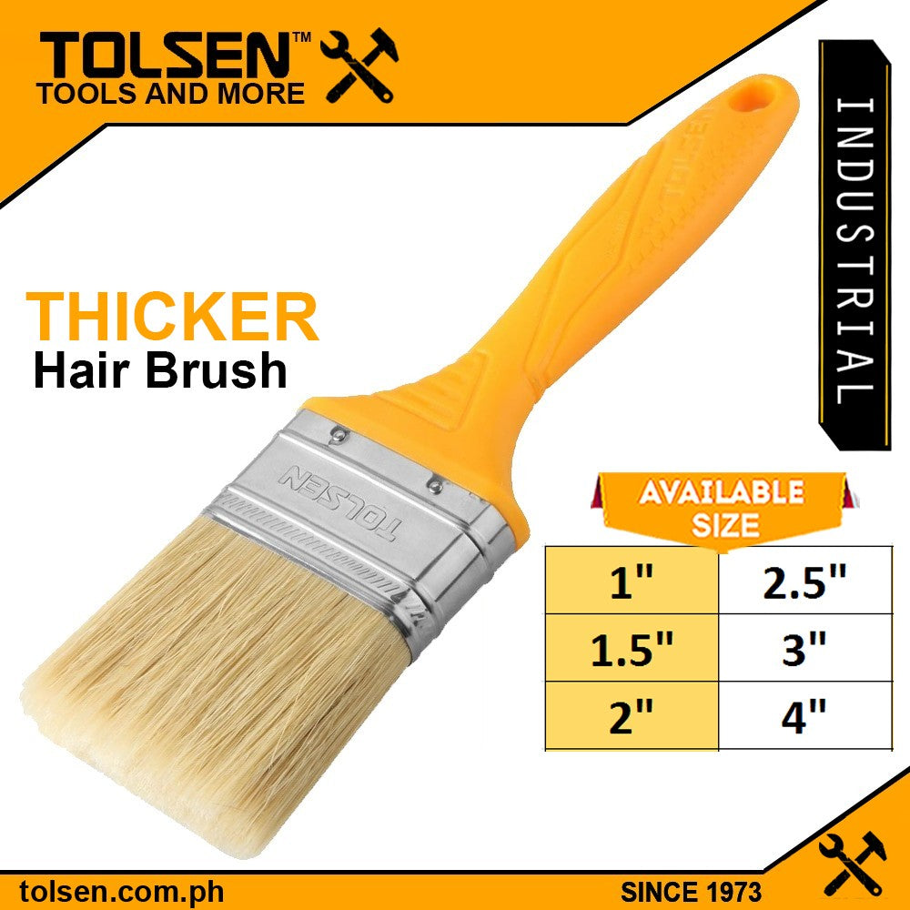 Tolsen Industrial Paint Brush w/ Plastic Handle (1" | 1.5" | 2" | 2.5" | 3" | 4") PET & White Bristle