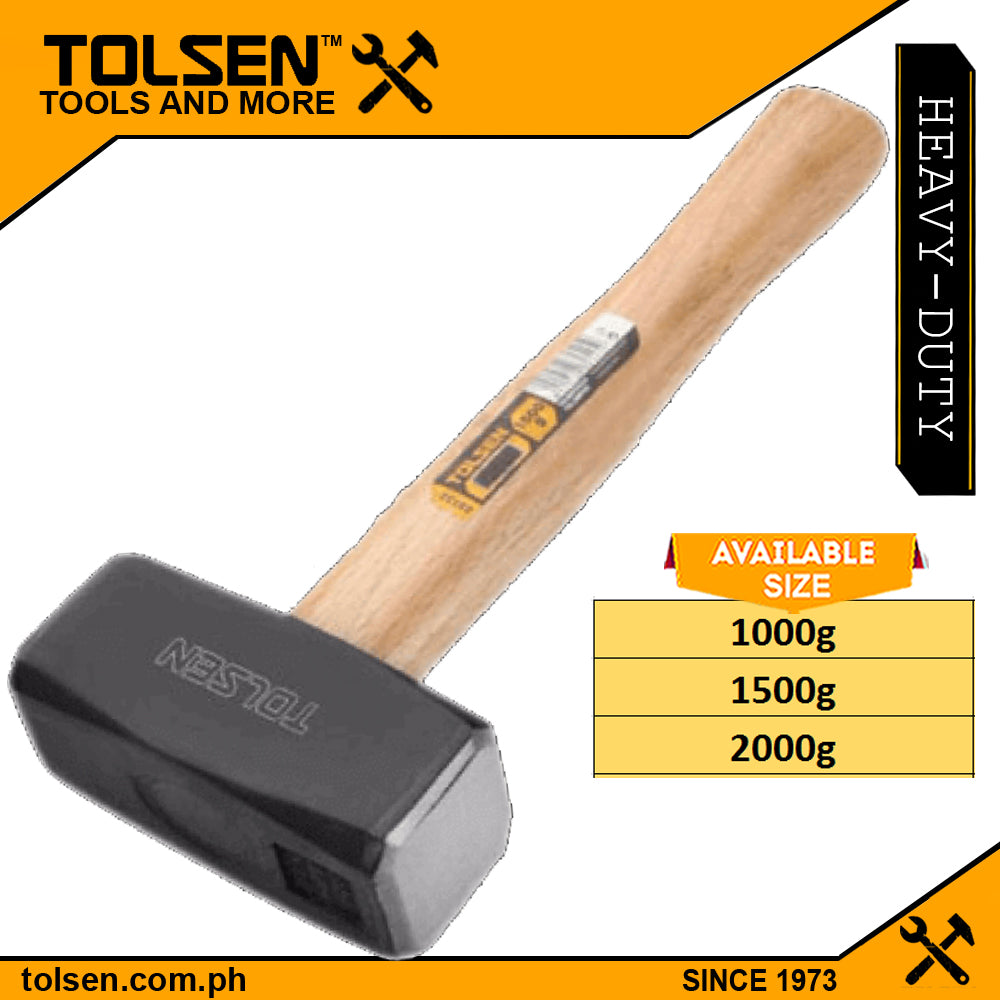 Drop Forged Stoning Hammer (1000g | 1500g | 2000g) Wooden Handle